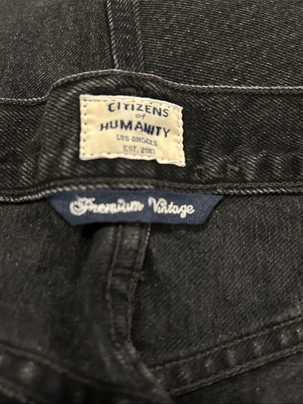Citizens of Humanity Charlotte High Rise Straight Sz 28 Black Distressed Denim - Picture 4 of 13